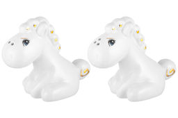 Набор для специй 2 предмета 8,5х5х7,5 см Лошадки белая с золотом, фарфор - Elan gallery фото 5