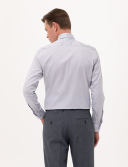 Gri Slim Fit Uzun Kollu Klasik G_mlek