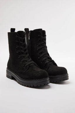 Trendyol Shoes Siyah Suet Bagc?kl? ve Fermuarl? K?sa Duz Kad?n Postal Bot TAKAW25BO00026 - Trendyolmilla фото 6