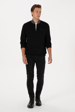 Erkek Comfort Fit Yar_m Fermuarl_ Siyah Sweatshirt - U.s. polo assn фото 4