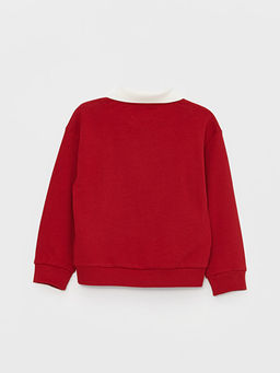G?mlek Yaka Bask?l? Uzun Kollu K?z ?ocuk Sweatshirt - Waikiki фото 2