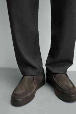 LEATHER MOC TOE SHOES - Zara фото 7