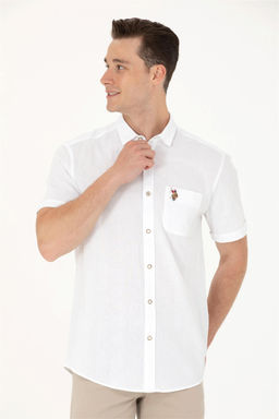Мужская белая рубашка с коротким рукавом - U.s. polo assn фото 8