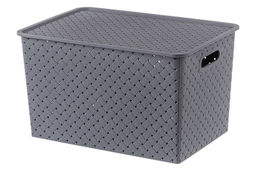 Корзинка с крышкой 14 л 35*24,5*20,5 см Береста серая