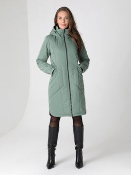 24329 Полупальто дем. зеленый - Dizzyway фото 3