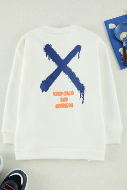 Ekru*001 Erkek Cocuk Baba-Ogul Bask?l? Orme Mini Me Sweatshirt TKDAW25SW00102 - Trendyolmilla фото 4