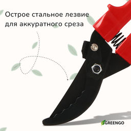 Секатор плоскостной, 9" (23 см), с пластиковыми ручками, МИКС