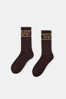 JACQUARD SPOT AND FLOWER SOCKS