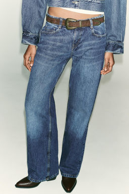 Z1975 WIDE-LEG LOW-RISE JEANS WITH BELT - Zara фото 5