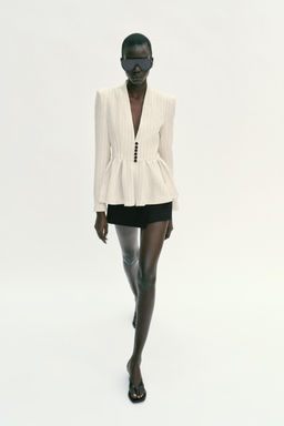 BLAZER RAYAS PEPLUM / Crudo / Marr?n - Zara фото 7