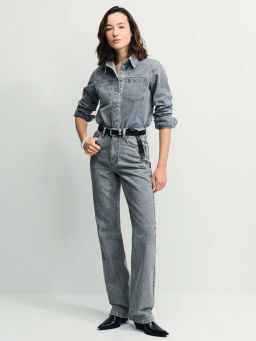 Джинсовая рубашка на пуговицах / Zarina