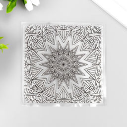 Штамп для творчества силикон "Геометрический цветок" 10х10 см