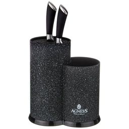 ПОДСТАВКА ДЛЯ НОЖЕЙ AGNESS BLACK MARBLE УНИВЕРСАЛЬНАЯ,20*12*22СМ  фото 3