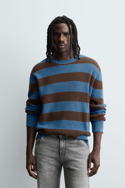 STRIPED PURL KNIT SWEATER - Zara фото 2