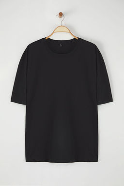 TRENDYOL MAN Siyah Buyuk Beden Oversize/Genis Kesim Hayvan Bask?l? %100 Pamuk T-Shirt TMNSS25BF00026 - Trendyolmilla фото 3