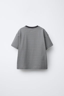 HEAVYWEIGHT STRIPED T-SHIRT WITH EMBROIDERED TEXT - Zara фото 2