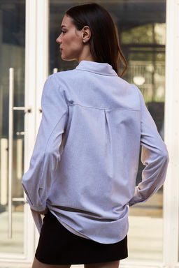 Рубашка оверсайз в полоску хлопковая