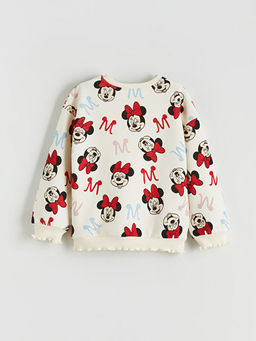 Minnie Mouse Bask?l? K?z ?ocuk Kal?n Sweatshirt