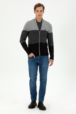 Мужской серый меланжевый трикотажный кардиган Неожиданная скидка в корзине - U.s. polo assn фото 4