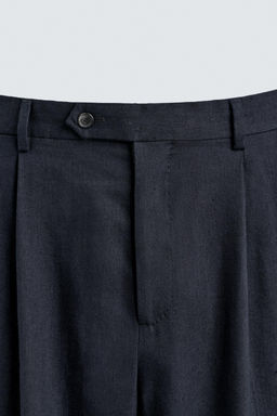 PANTAL?N PLIEGUES RELAXED FIT LINO - LANA / Marino - Zara фото 7