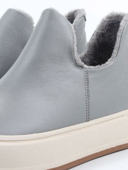 01-XKL24-069R GRAY/BLUE Ботинки демисезонные женские (натуральная кожа, байка)