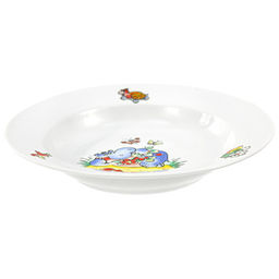 Набор посуды фарфоровый Зоопарк 3 предмета: кружка 210мл, тарелка мелкая д200мм, тарелка глубокая д200мм, форма Русское поле (Россия) - Домашняя мода фото 3