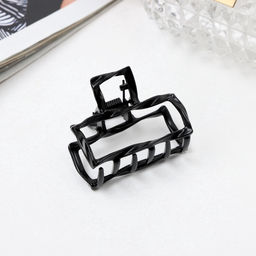 Цена за 6 шт. Крабик для волос «Сабина», прямой, 4 см, чёрный