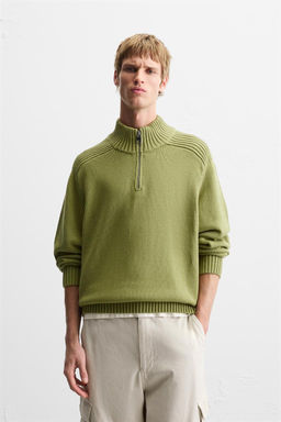 HIGH NECK QUARTER-ZIP SWEATER - Zara фото 11