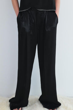 ZW COLLECTION SATIN TROUSERS WITH BOW - Zara фото 2