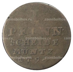 1 пфенниг 1794 года Германские государства Брауншвейг  Вонфельбюттель