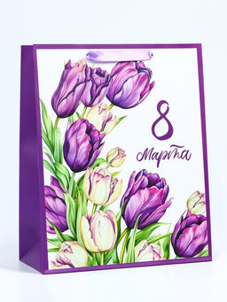 Цена за 2 шт. Пакет подарочный ламинированный вертикальный Праздничный МИКС, M 26?32?12 см