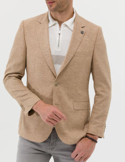 Camel Ekstra Slim Fit Keten Kar___ml_ Blazer Ceket