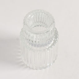 Цена за 2 шт. Стеклянный подсвечник «Цилиндр. Столбик», двухсторонний, прозрачный, d=2 и 3.5 см, 4.2×4.2×6.8 см