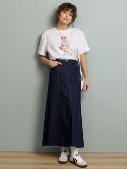 Юбка годе джинсовая