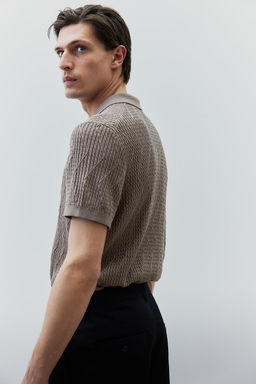 Polo en punto trenzado Slim Fit - H&m фото 5