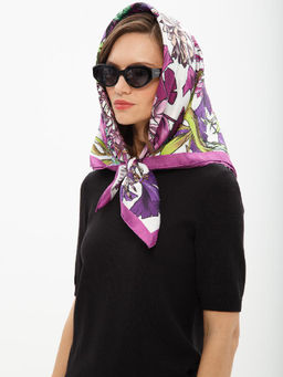 Платок жен. шелк 90х90 E04-8312-10 - Eleganzza фото 3