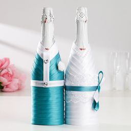 Украшение для шампанского Волна, бирюза