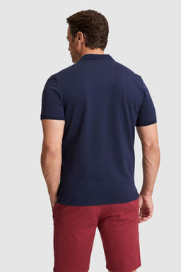 Erkek Lacivert Regular Fit Polo Yaka Basic Ti__rt
