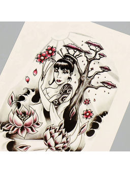 Цена за 2 шт. Переводная тату на тело цветная Леди Сакура, 26.1?14.6 см