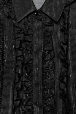 SEMI-SHEER SHIRT WITH RUFFLES AND BEADS - Zara фото 8