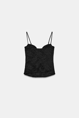 TOP CORSETERO ENCAJE / Negro