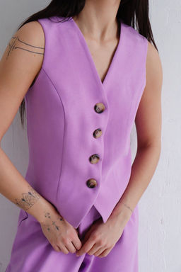 12442 Костюм брючный с жилетом сиреневый - Martichelli фото 13