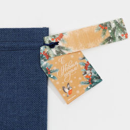 Цена за 5 шт. Мешочек подарочный новогодний «Рябина», 13×18 см ± 1.5 см