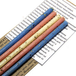 Свеча воск Травы Привлечение богатых клиентов Амарант Корица Роза Бергамот 50мин 16см уп 5шт - Miro фото 2