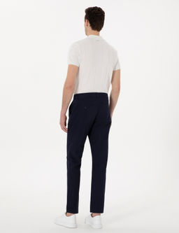 Lacivert Regular Fit Basic Kanvas Pantolon