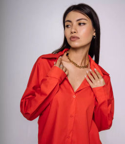 Рубашка #КТ3160 (7), красно-оранжевый