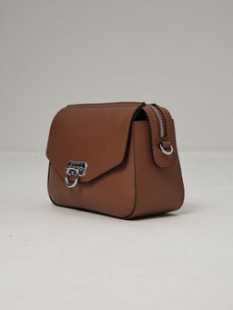 Сумка кожаная через плечо Azaro 3684 темный орех