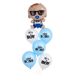 Воздушные шары, букет Mini Boss, набор 6 шт.