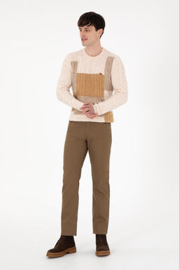 Мужские брюки цвета хаки из плотной ткани Неожиданная скидка в корзине