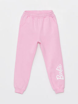 Bisiklet Yaka Barbie Bask?l? Uzun Kollu K?z ?ocuk Sweatshirt ve E?ofman Alt? - Waikiki фото 3